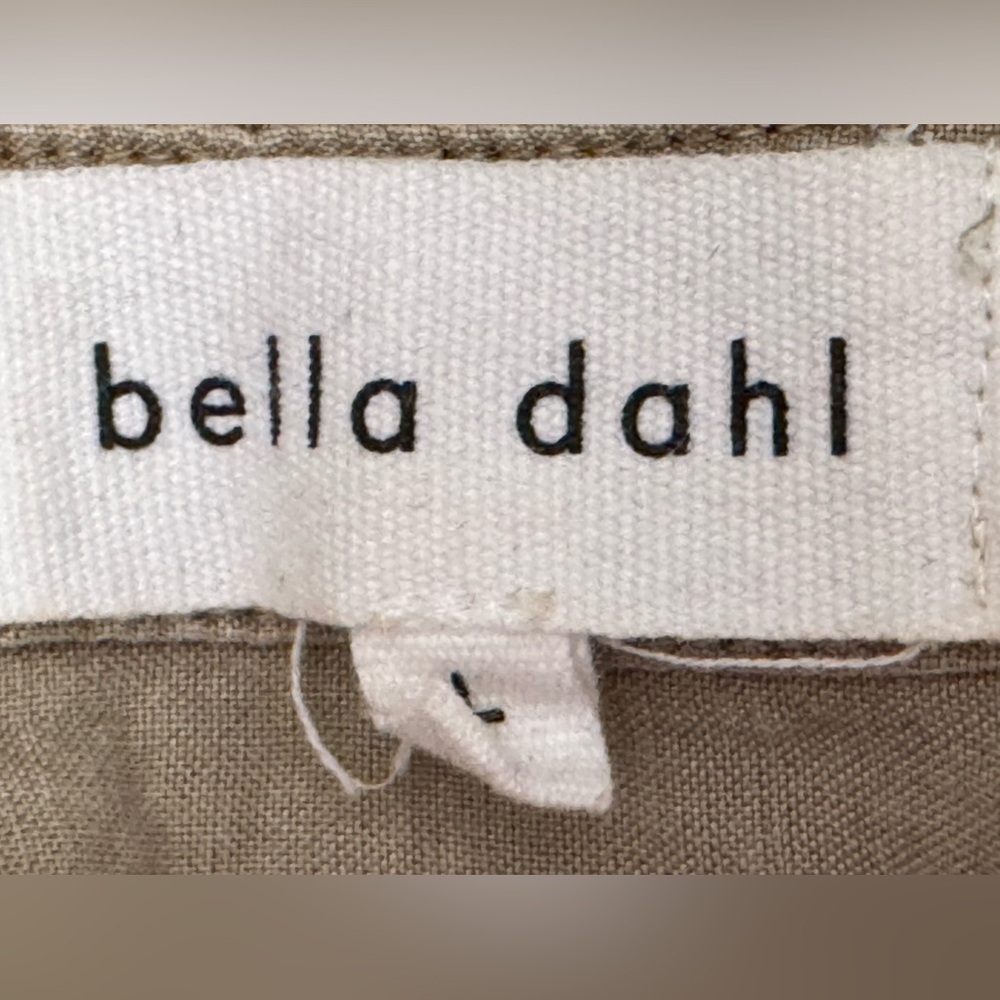 BELLA DAHL EUC Sz L Flowy Button Down Shirt, Tan, 100% Tencel - Picture 2 of 5